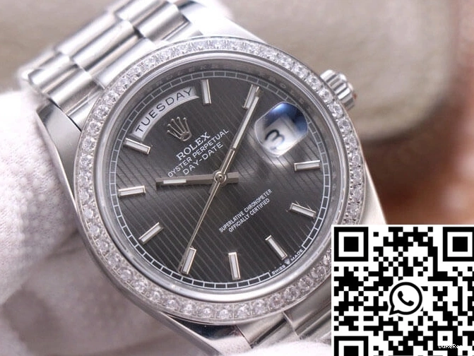 White Dial Day-Date Grey M228349RBR-0008 Factory Gold Rolex EW 0509